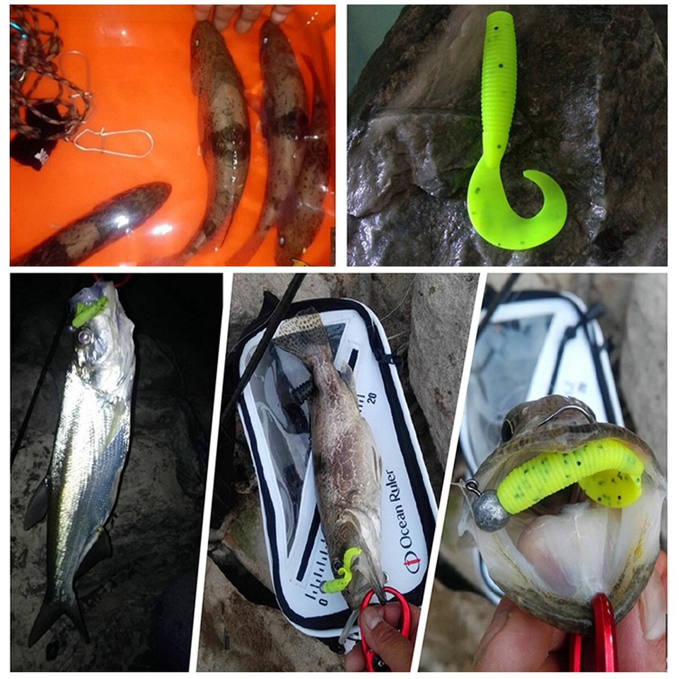 20 Soft Plastic Grub Curly Tail Fishing Lures Flathead Bream Whiting