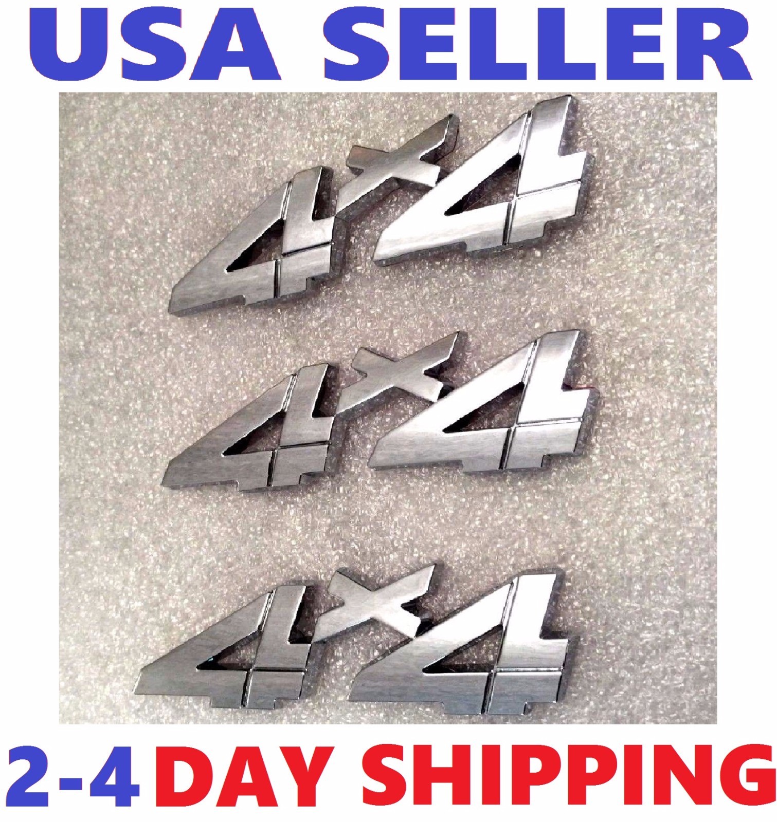 x3 Chrome 4 X 4 EMBLEM 3D 4X4 logo DECAL Door Side Fenders ornament FIT ALL CARS