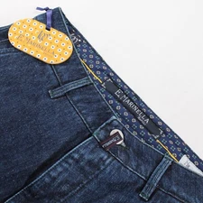 E. Marinella NWT Jeans Size 33 US Solid Blue Cotton Denim