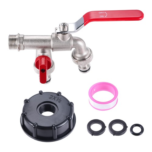 IBC Tank Fittings/Adapter Double Outlet 1/2" Threaded Connector Water Tank Tap