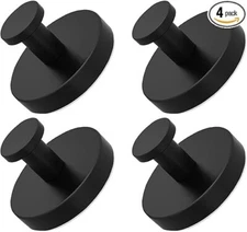 4PCS Black Suction Cup Hooks Heavy Duty