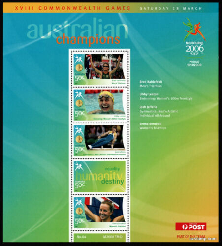 2006 Commonwealth Games Gold Medallists Sheetlet #04 MUH Mint Stamps Australia - Bild 1 von 1