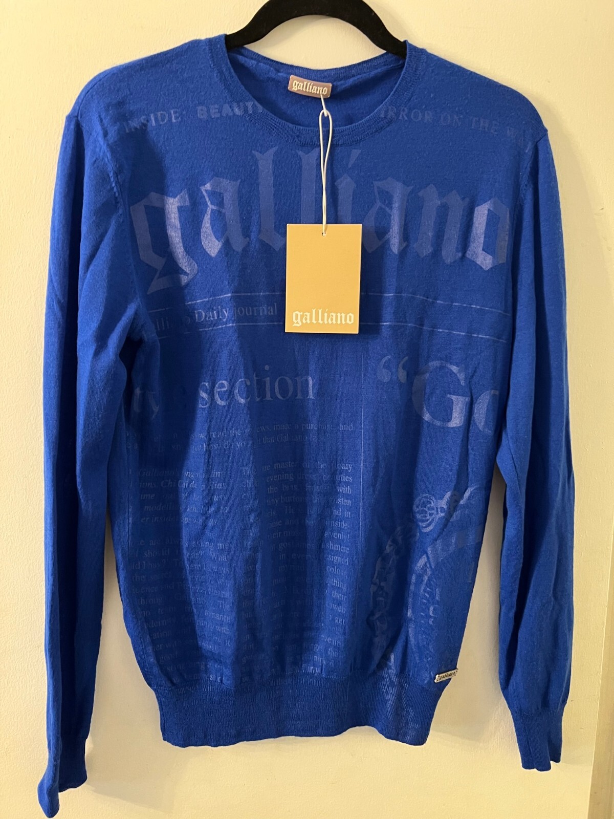 JOHN GALLIANO NEWSPAPER PRINT SWEATER 