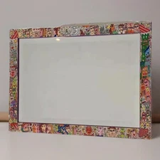 1980s NYC Mirror pop graffiti, James Rizzi signed, anthropomorphic art, color