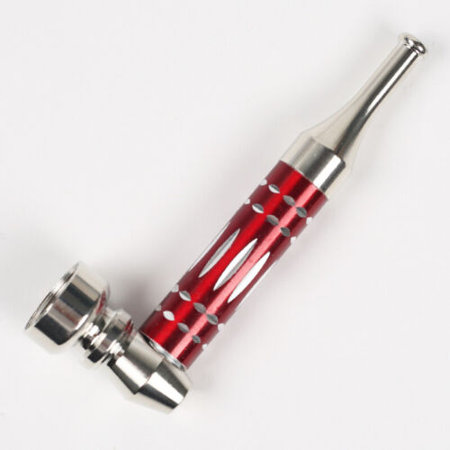 1 pièce tuyau à fumer en métal rouge à pointe longue tuyau à tabac tuyau en métal tous tuyaux en métal - Photo 1/5