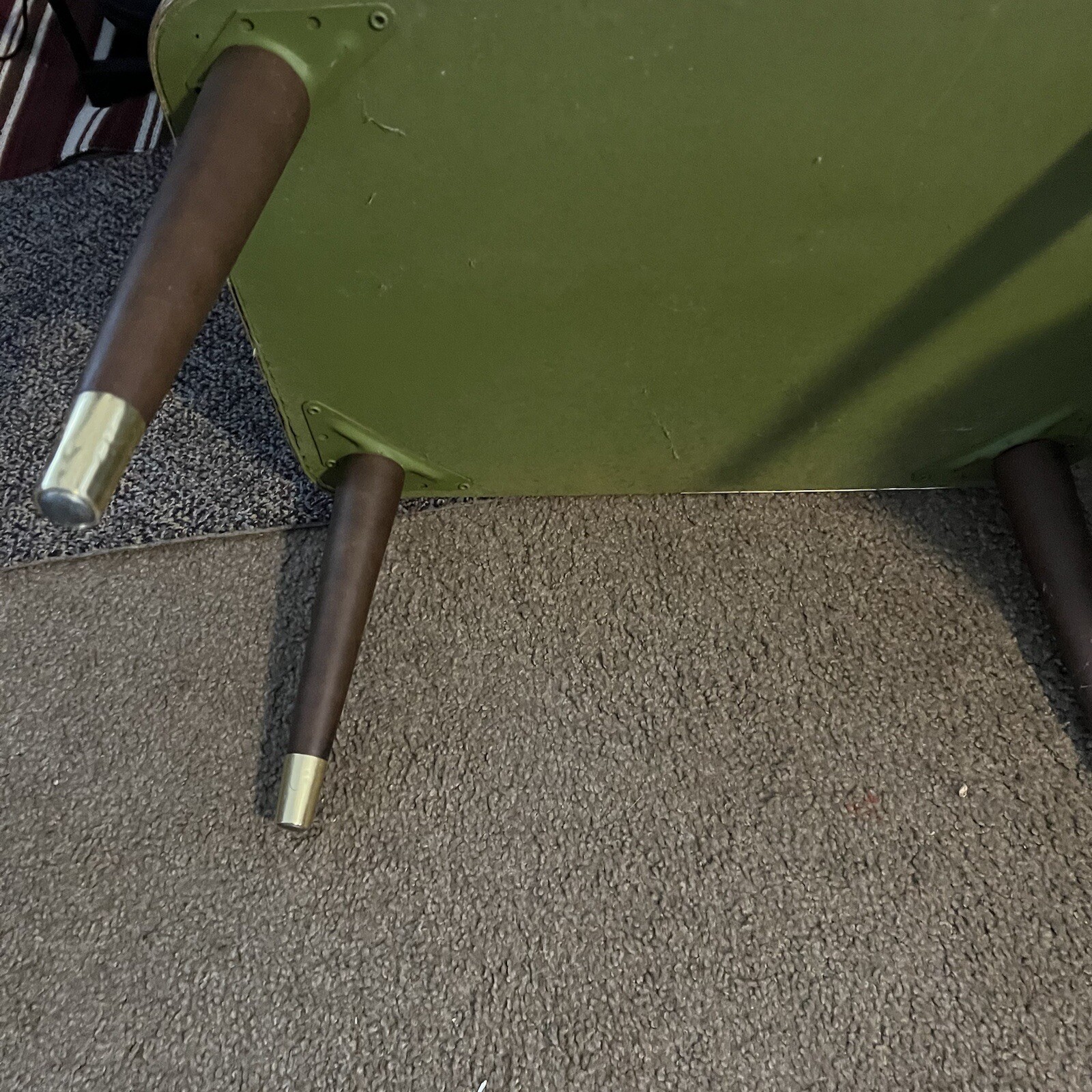 Hawkeye Burlington Vintage Mid Century Modern Sewing Box Storage Stool