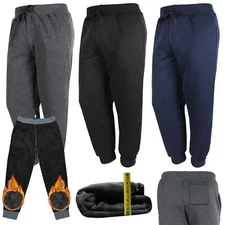 Sherpa Padded Sweatpants Men Thick Thermal Jogger Fleece Flannel w/ Back Pocket