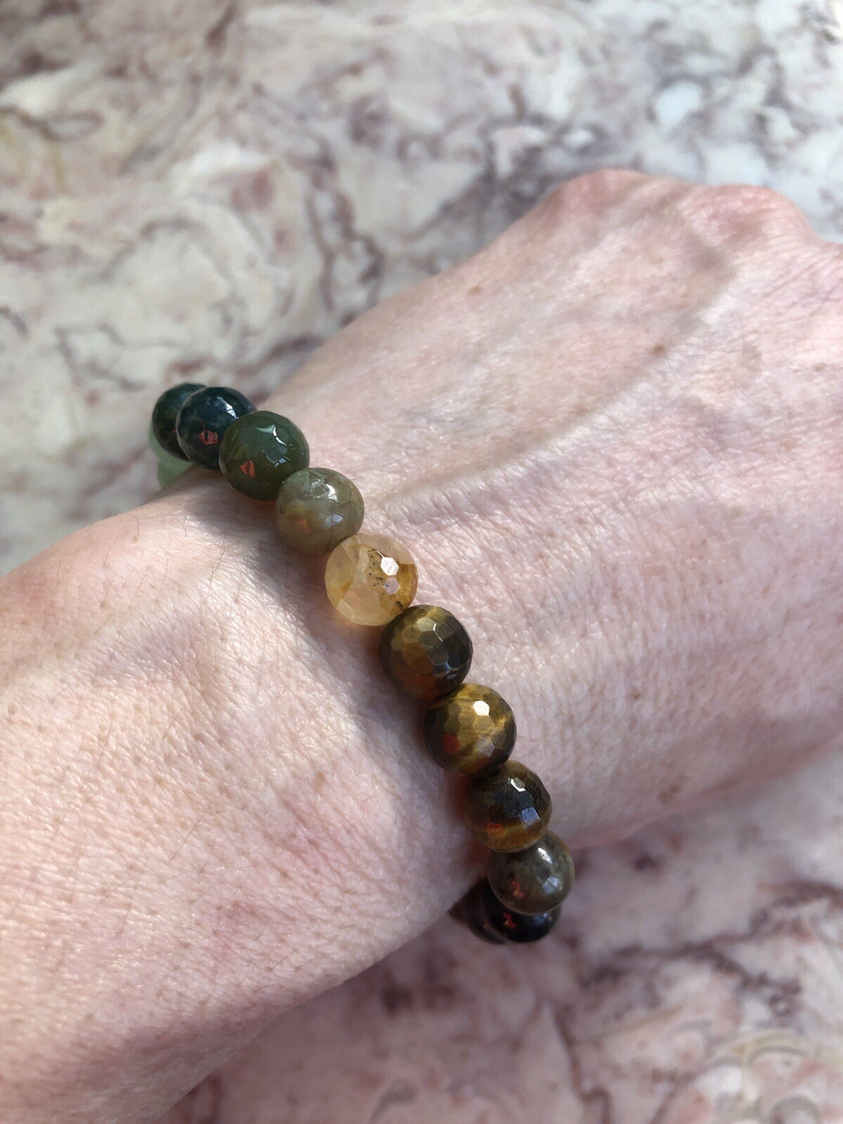 Multi-gemstone Stretch Bead Bracelet - image 3