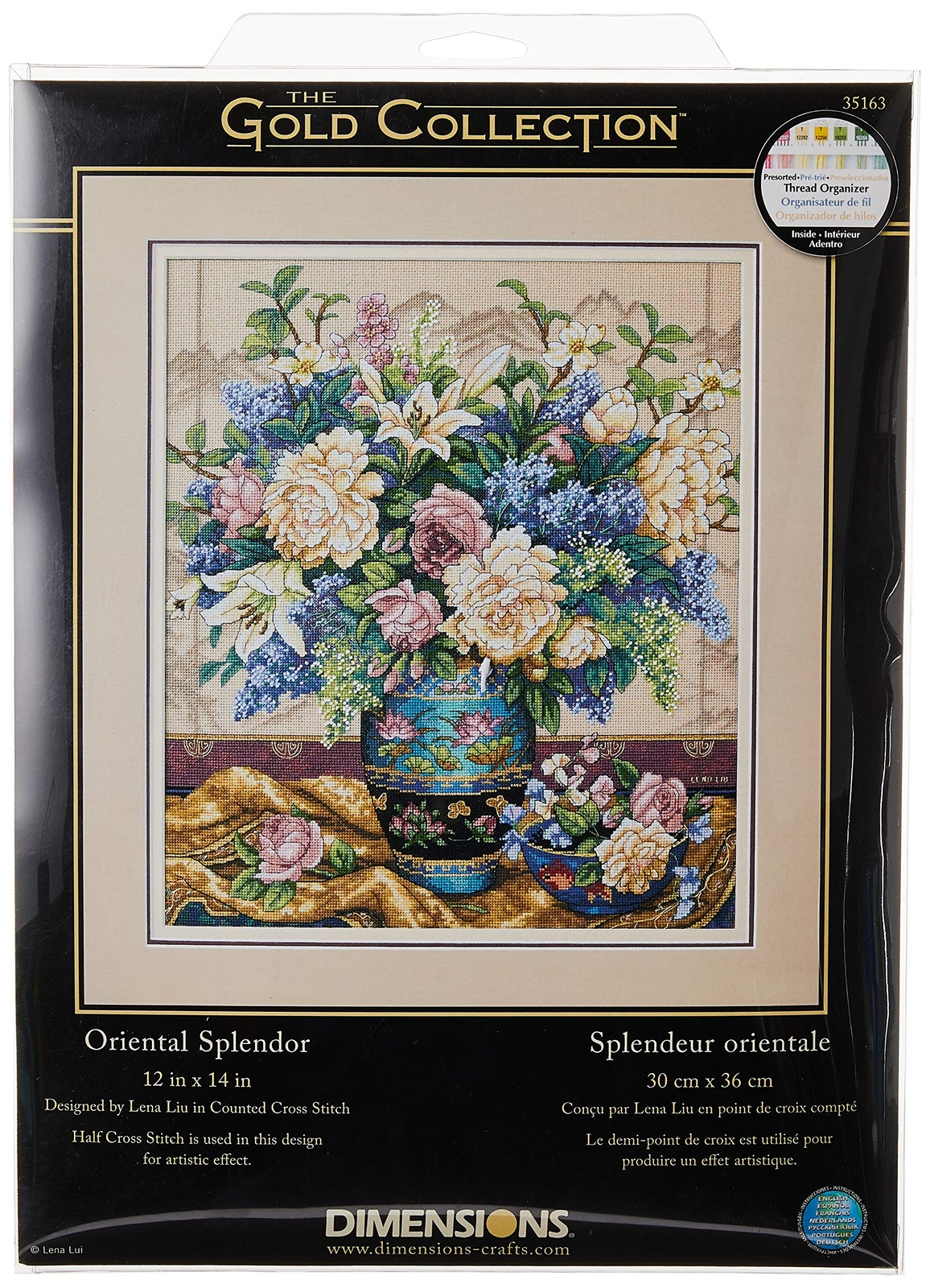 Gold Collection Counted Cross Stitch Kit, Oriental Splendor, 18 Count Beige A...