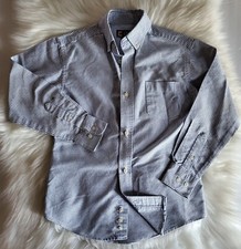 Chaps Boys Blue  White Stripped Long Sleeve Dress Shirt Size 8