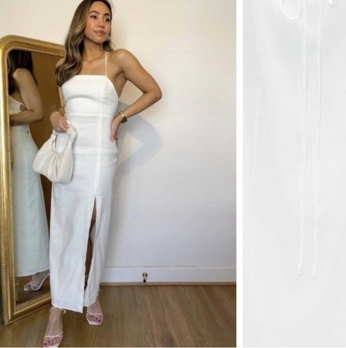 Abito Blogger Fav Zara Stretch Tech Midi misto lino taglia L - Foto 5 di 17