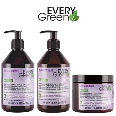 DIKSON EVERY GREEN DAMAGED HAIR SHAMPOO + CONDITIONER + DAMAGED HAIR MASK