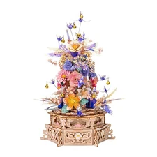 MU 3D Wood Puzzles for Adults The Feast of Flower, 3D Puzzles Lighting Metal ...