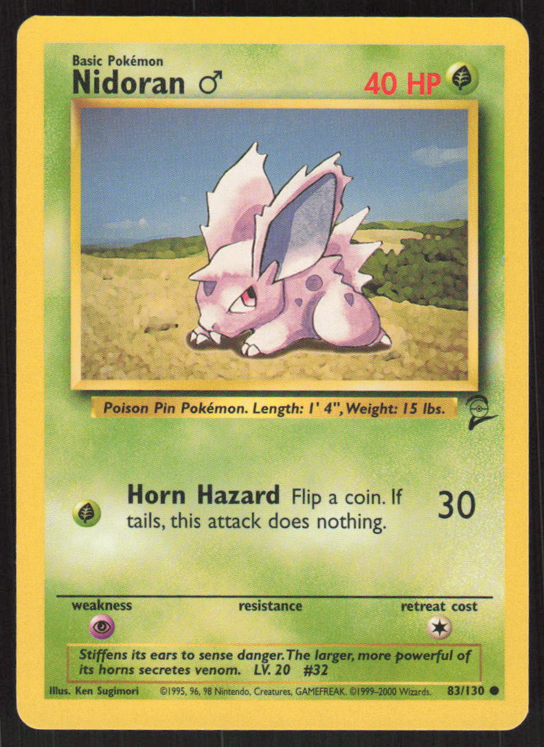 Pokemon TCG Base Set 2 #83/130 Nidoran M NM