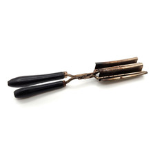 Antique Hair Curler Crimper Curling Iron Wood Handle Hair Styling 9.5" FREE SH