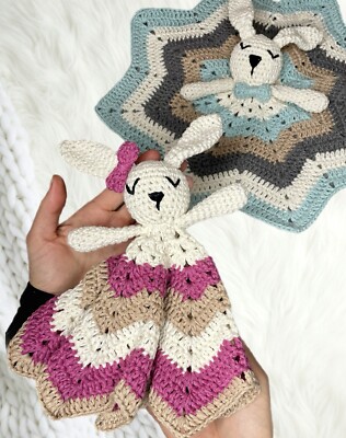 Rosa gehäkelte Teddybär Bettdecke für Baby Handarbeit Geburtstagsgeschenk Neugeborenes Mädchen