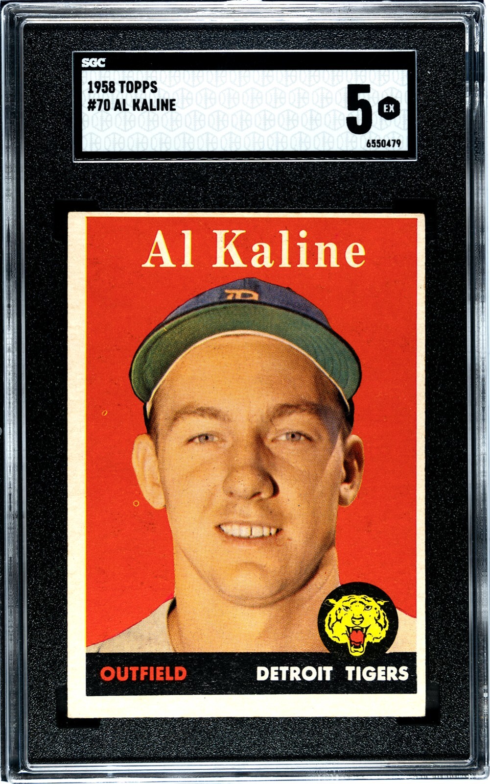 1958 Topps AL KALINE Detroit Tigers #70 SGC 5 EX Condition WHITE NAME