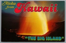 Volcanoes National Park HI Flaming Lava Fountain Eruption c1978 Postcard