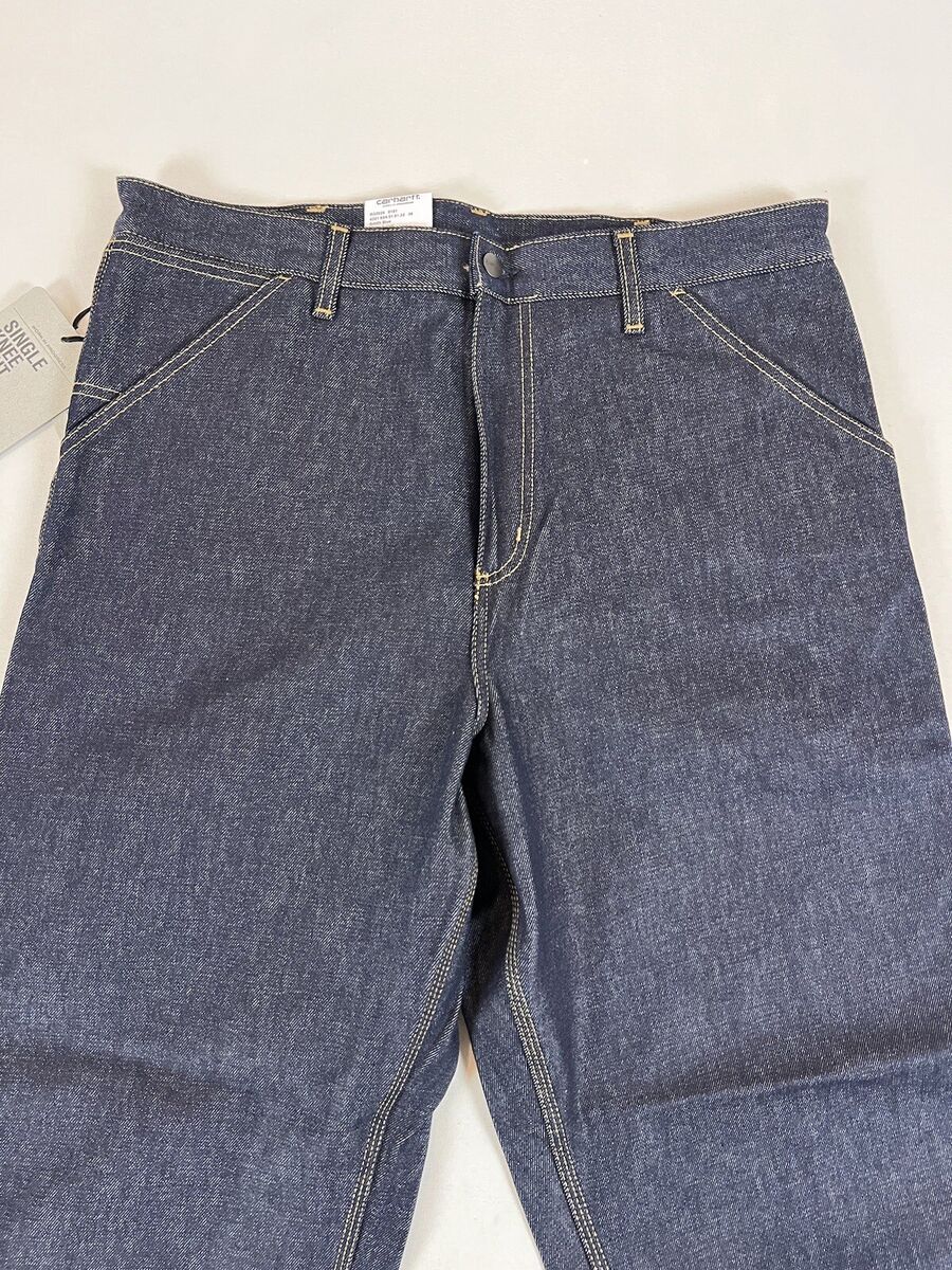 CARHARTT WIP SINGLE KNEE PANT SMITH DENIM BLUE RIGID 36X32 CARHARTT WIP SINGLE KNEE PANT SMITH DENIM BLUE RIGID 36X32