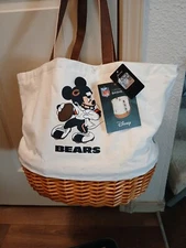 Picnic Time Chicago Bears Coronado Canvas and Willow Basket MICKEY Tote 