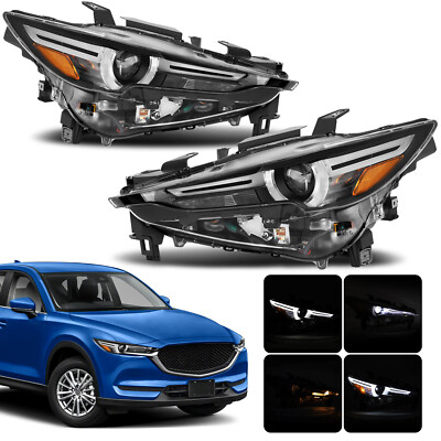 For 2017-2021 Mazda CX-5 Full LED w/Directional Beam Headlights Headlamps LH RH