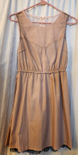 FOREVER 21 Black Lace Over Sheer Scoop Neck Party Dress Sheer Pleated Skirt S/M - Picture 11 of 11