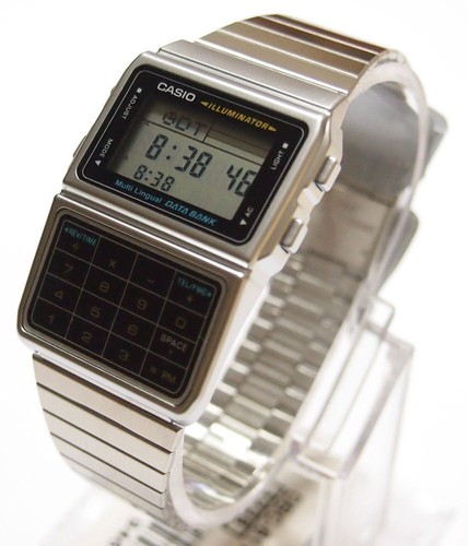 Orologio CASIO DATA BANK CALCULATOR DBC-611-1DF Calcolatrice Bracciale Acciaio - Foto 3 di 5
