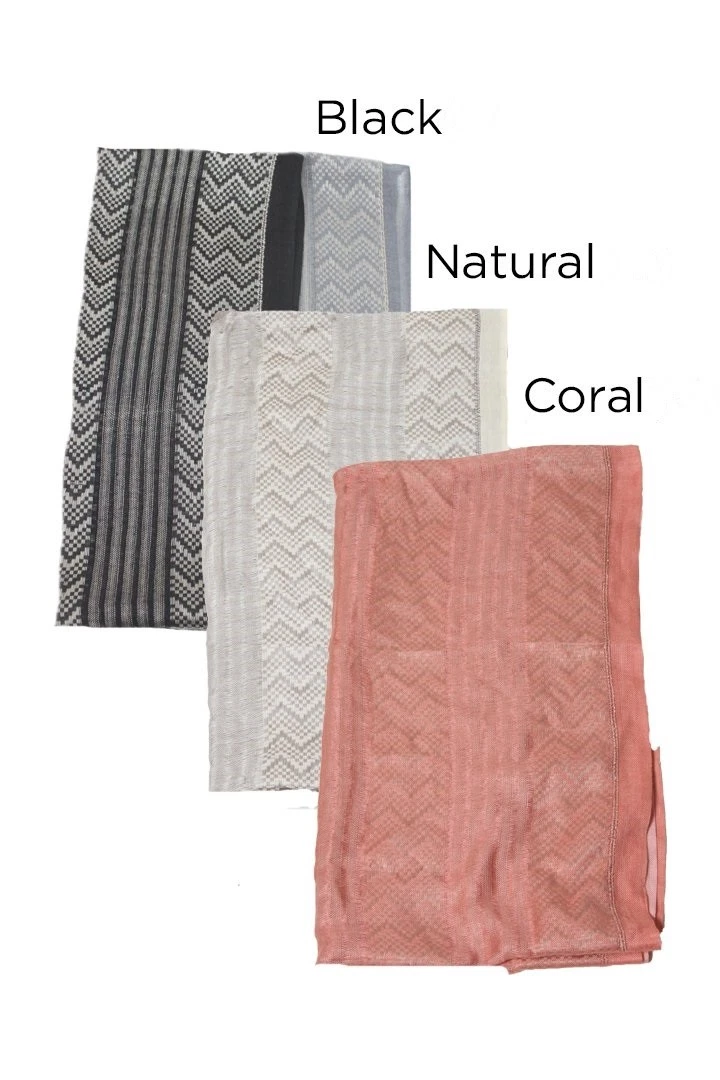 Lot 12 Infinity Scarf Chevron Circle Wrap Black / Coral / Natural High quality