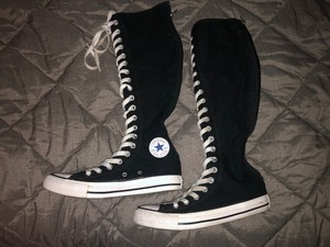 Converse Chuck Taylor All Star Knee High mulher botas com cadarço preto tamanho 6 Feminina | eBay