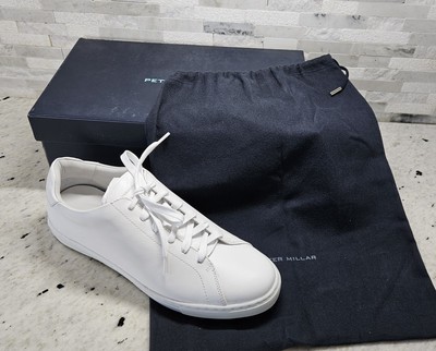 New Peter Millar Men s Vantage Lite Sneakers Size 9.5 White Golf Casual Shoes
