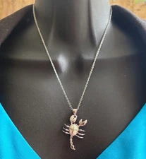 inlaid opal pendant gems silver plated  jewelry Capricorn Scorpio Pisces Zodiac