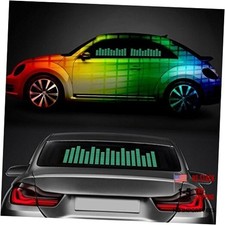 Auto Sound Music Beat Activated Car Stickers Equalizer Glow Led Light Green