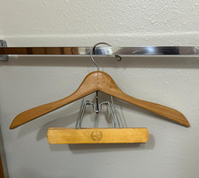Walker Wooden Suit Hanger 18" Jacket Hanger and 10-1/2" Trouser Clamp, Vintage