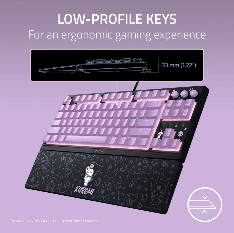 Razer Ornata V3 Tenkeyless - Low Profile Gaming Keyboard US Layout Kuromi - Image 3 of 4