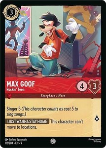 Disney Lorcana Fabled - 112 Max Goof Rockin' Teen, Common COLD FOIL