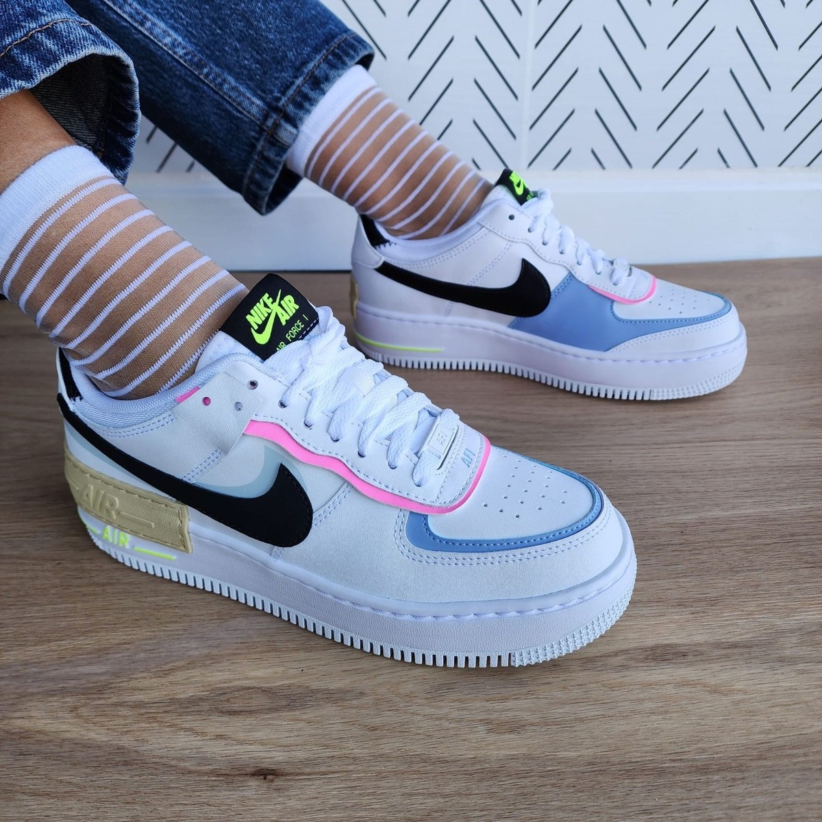 Nike Af1 Shadow Pastel Shadow Pink Air Force One Shadow Pistachio
