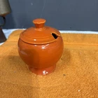 R- Vintage Fiesta Ware Marmalade Jar Fiesta 1937+ 4-1/2" Lid Glued See Photo