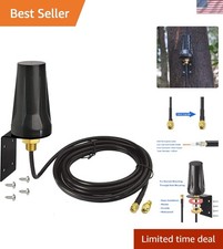 4G LTE Cellular 5dBi SMA Male Antenna - 10ft Low Loss 195 Coaxial Cable Compa...