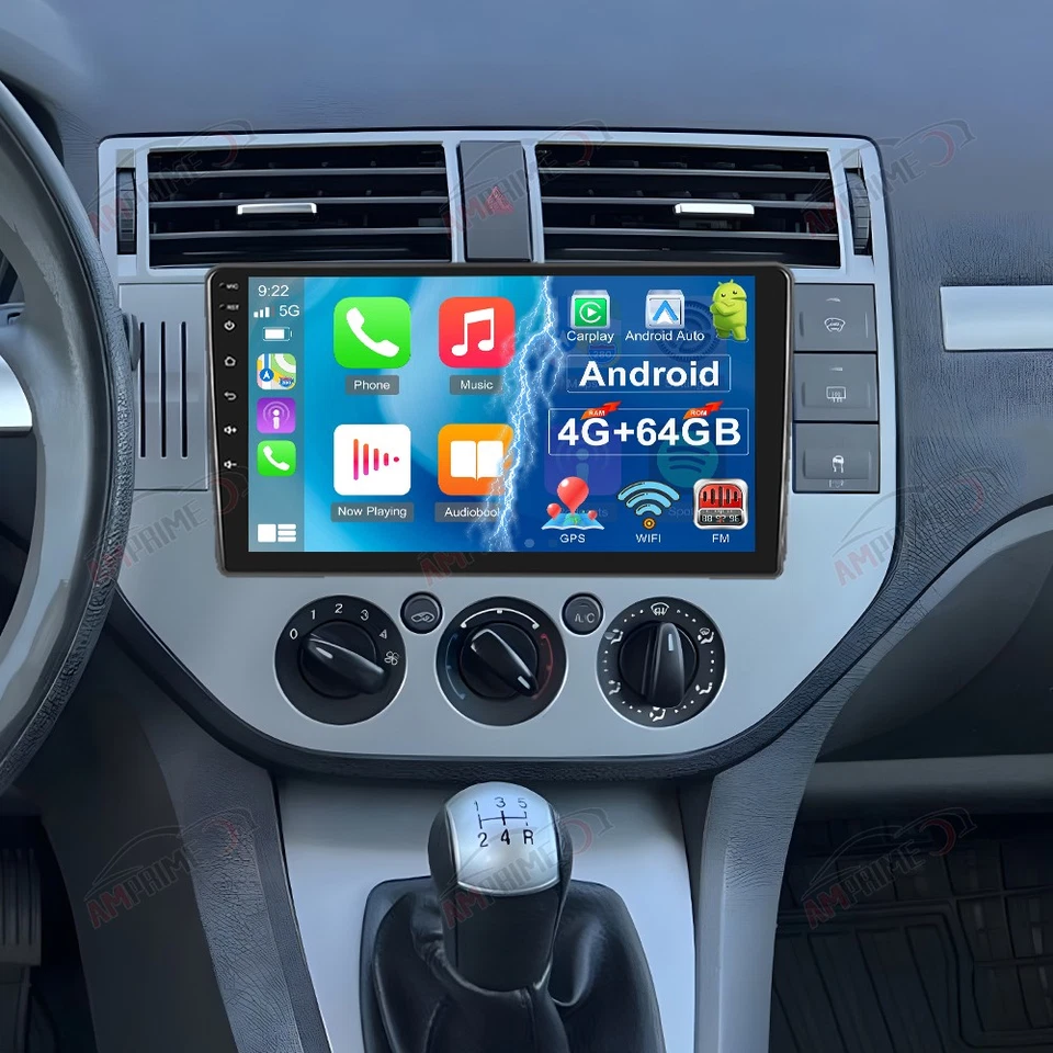 AMPRIME 9" 4+64GB Android 15 Carplay Autoradio Für Ford C-MAX 2006-2010 Kuga 2008-2012