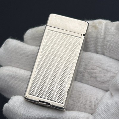 Vintage 1940s Dunhill Unique Swiss Made Petrol Lighter Barley Pattern Working