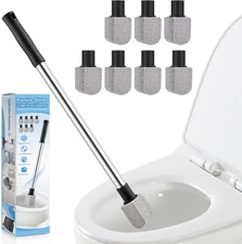 Pumice Stone Toilet Bowl Cleaner, 8 Pcs Pumice Stone with 1 Extra Long Handle, 1