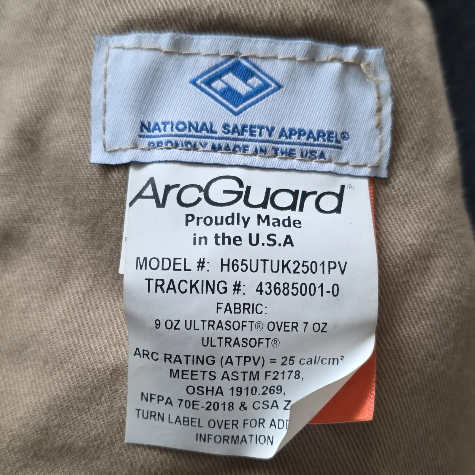National Safety Apparel Arc Flash Suit 25 Cal W/ Glove Inflator - product detail image 4