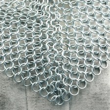 New Chainmail Hood 10 MM Aluminium Coif Neck Hood Armor Costume Silver Costumes