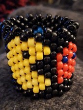 Kandi Cuff PACMAN Bracelet- Retro 80's RAVE- EDM- PLUR- EDC- FESTIVAL New OSFM