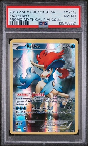 Pokemon XY Black Star Promo #XY118 Keldeo PSA 8 NM-MT
