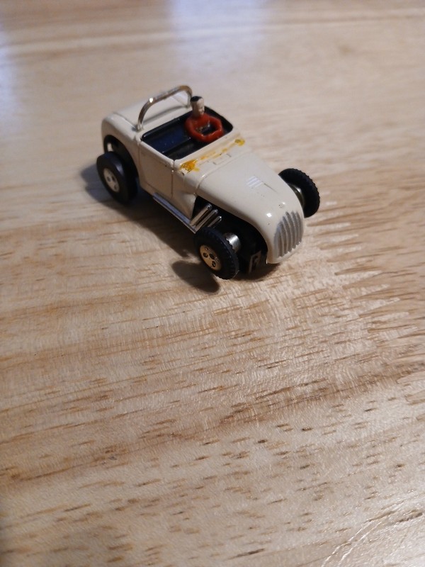 Vintage aurora tjet White hot rod roadster