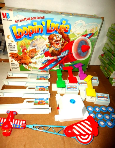 Vintage 1992 Milton Bradley Loopin' Louie Board Game COMPLETE WORKING MOTOR!