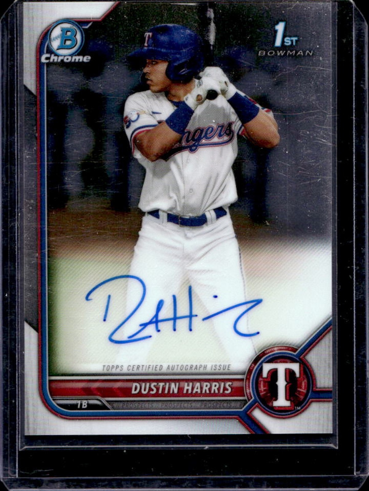 2022 Bowman Dustin Harris Chrome Auto 1st Prospect #CPA-DHR Rangers