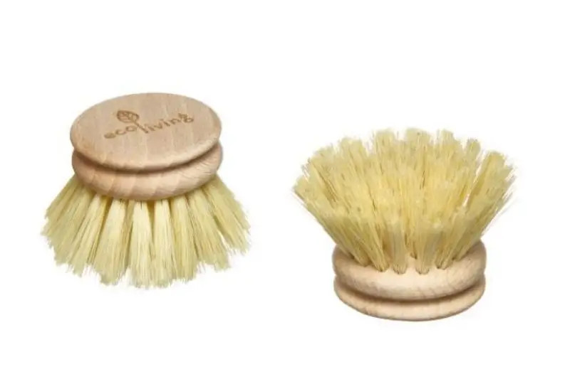 Eco Living Natural Bristle Dish Brush Head – Replacement For Dish Washing Brush - Image 2