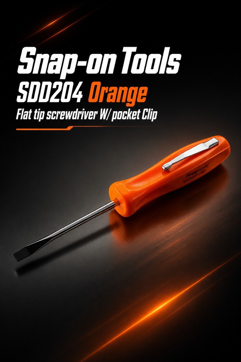 Snap-on Flat Tip Pocket Screwdriver Orange Hard Handle SDD204 USA